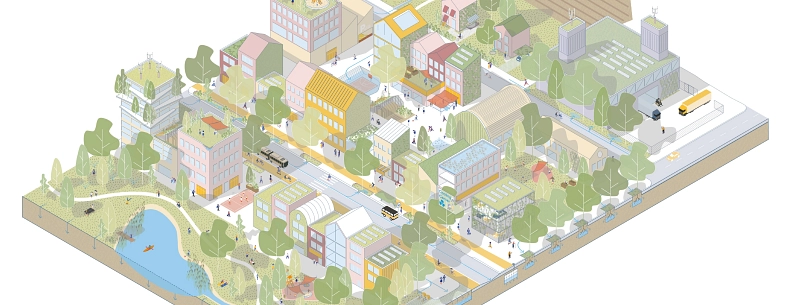 Ausschnitt aus dem Entwurfsbaukasten für eine hitze- und wassersensible Stadtentwicklung aus dem Stadtwasserhitzeplan Göttingens Ausschnitt aus dem Entwurfsbaukasten für eine hitze- und wassersensible Stadtentwicklung aus dem Stadtwasserhitzeplan Göttingens © Stadt Göttingen, GEONET, MUST, Dr. Pecher AG