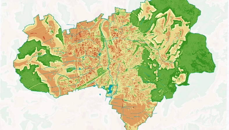 Hitzegefahrenkarte der Stadt Göttingen